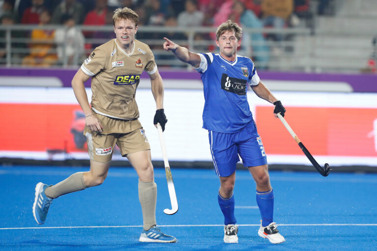 players in action during the match no.3 between Soorma Hockey Club and Tamil Nadu Dragons of Hockey India League 2024-2025, held at the Birsa Munda Hockey Stadium Rourkela, Odisha, India on the 29th December, 2024.